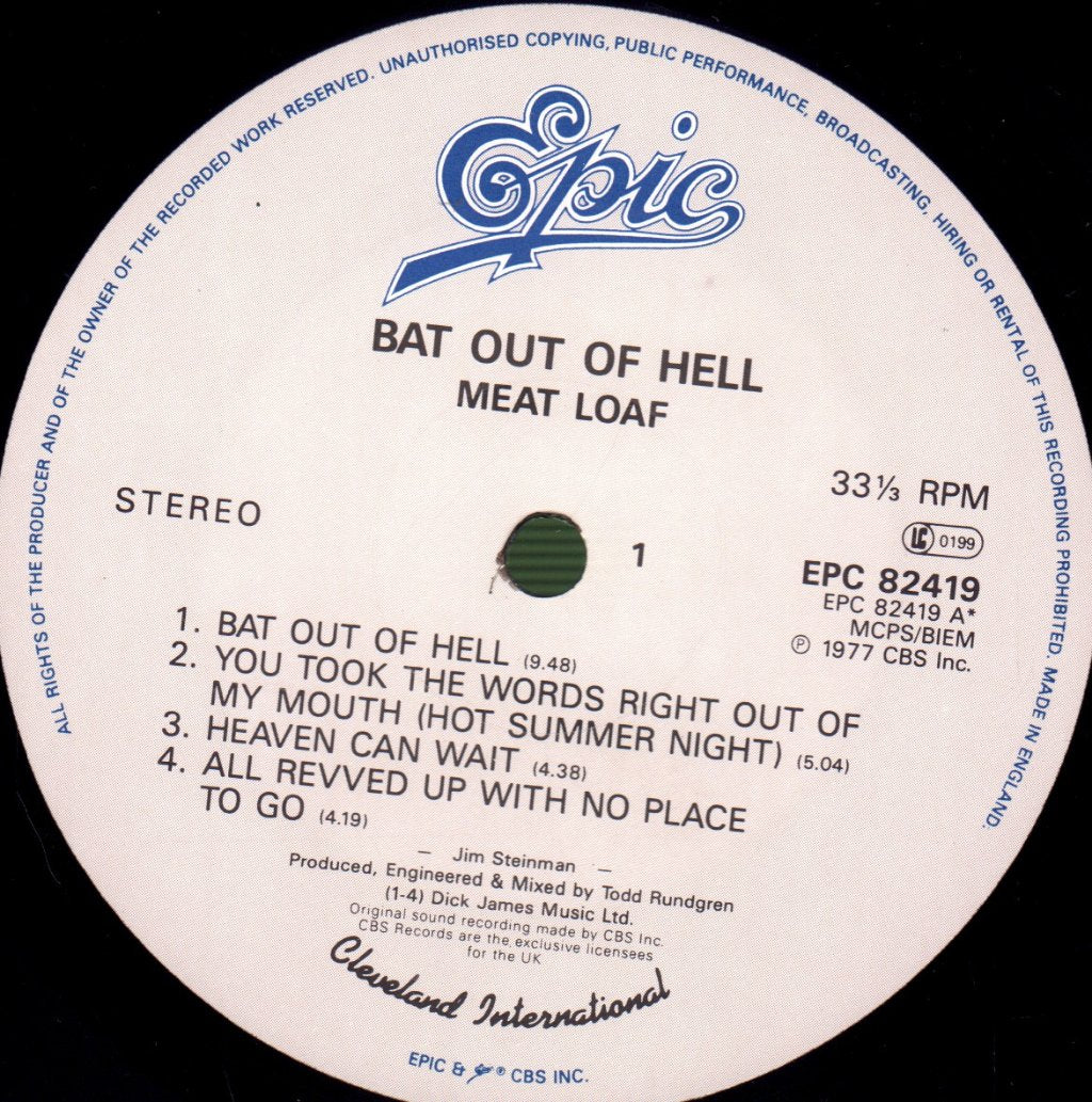 Meat Loaf - Bat Out Of Hell - Lp