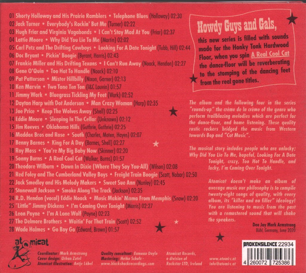 Various Artists - A Real Cool Cat (Hillbilly & Rustic Rockabilly Bop Vol 1) - Cd