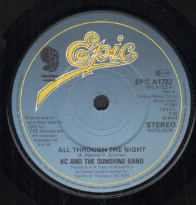 KC And The Sunshine Band - All Through The Night - 7 Inch