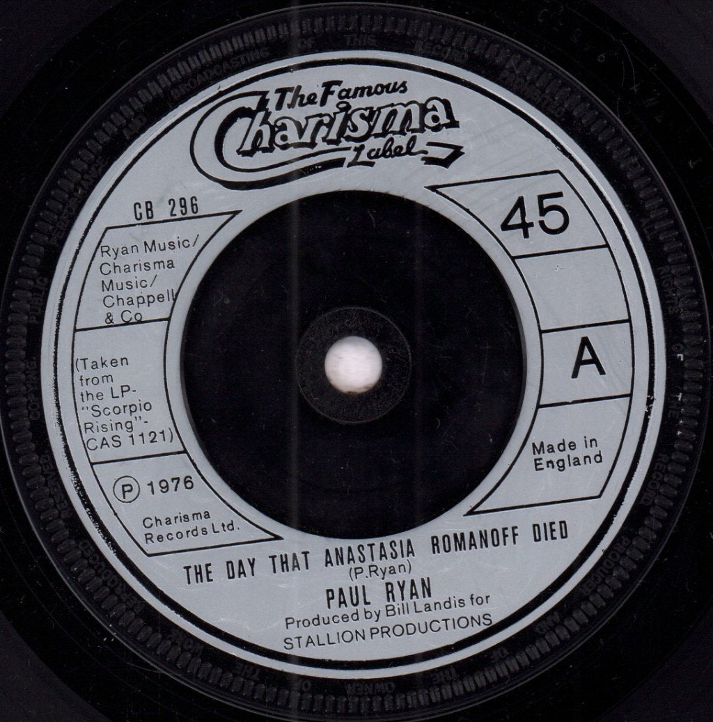 Paul Ryan - Day That Anastasia Romanoff Died - 7 Inch