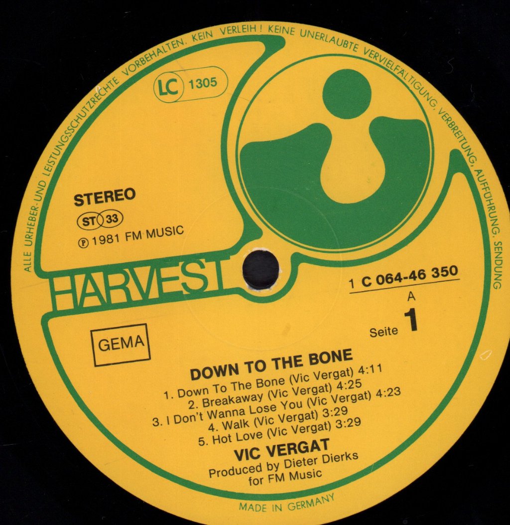 Vic Vergat - Down To The Bone - Lp