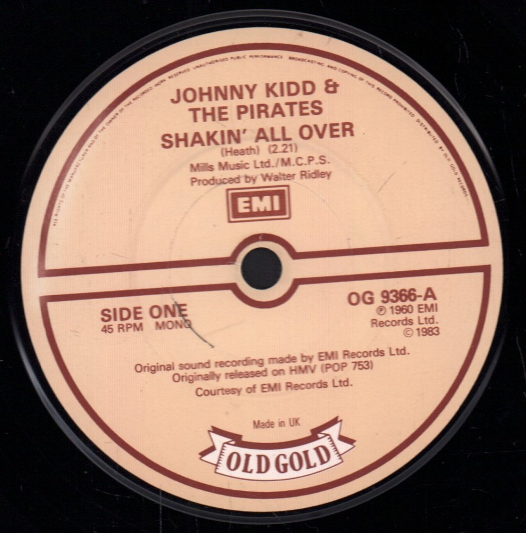 Johnny Kidd And The Pirates - Shakin' All Over - 7 Inch