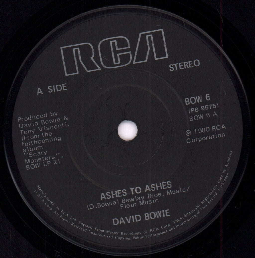 David Bowie - Ashes To Ashes - 7 Inch