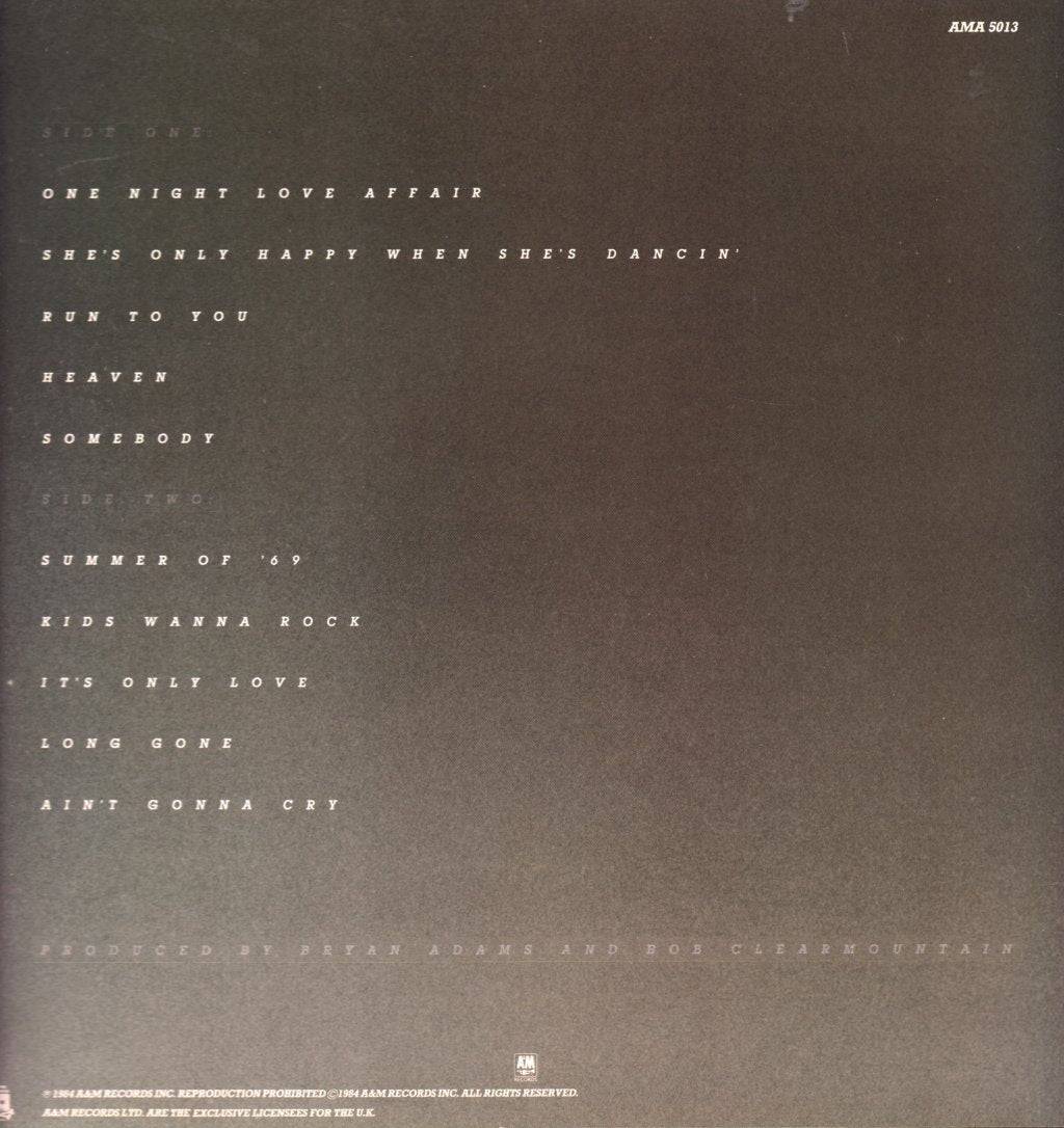 Bryan Adams - Reckless - Lp