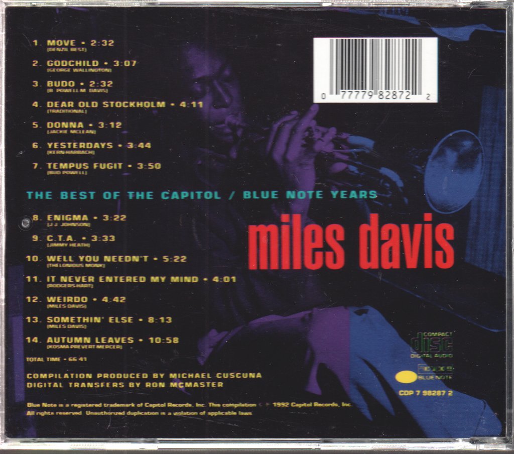 Miles Davis - Best Of Miles Davis (The Capitol / Blue Note Years) - Cd
