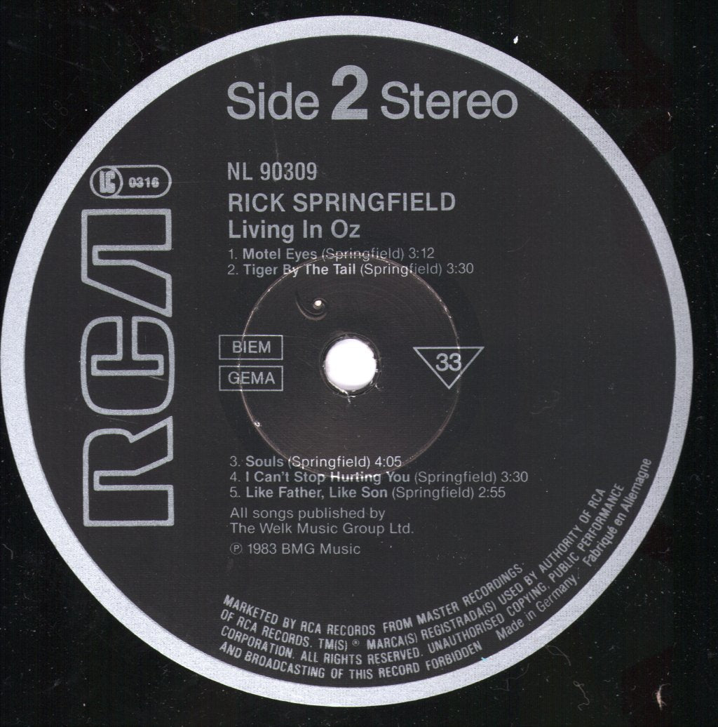 Rick Springfield - Living In Oz - Lp