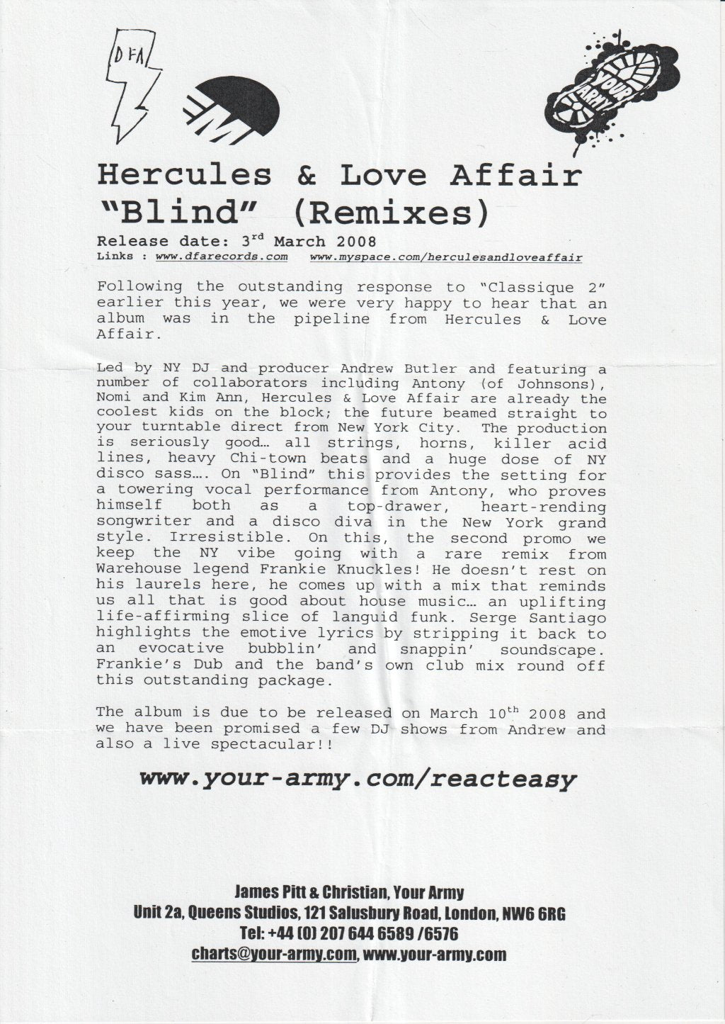 Hercules And Love Affair - Blind - Cdr