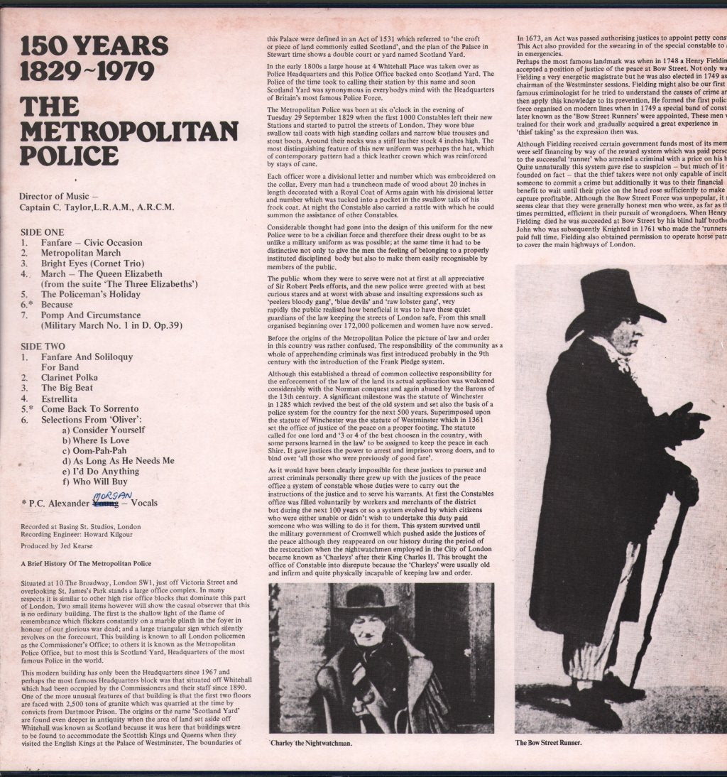 Band Of The Metropolitan Police - 1929-1979 Metropolitan Police 150 Years - Lp