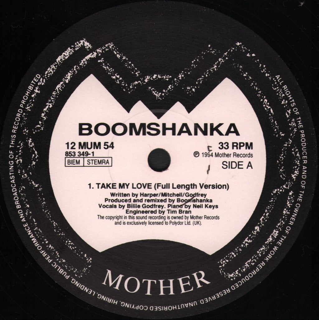 Boomshanka - Take My Love - 12 Inch