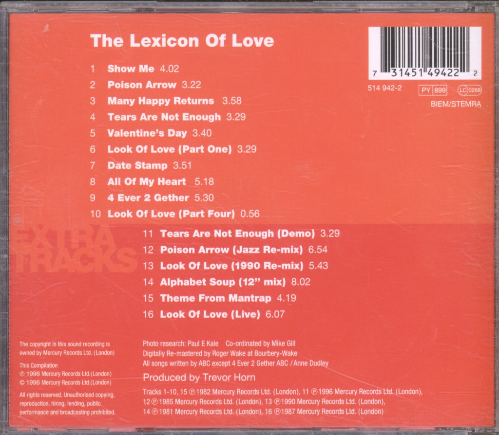 ABC - Lexicon Of Love - Cd