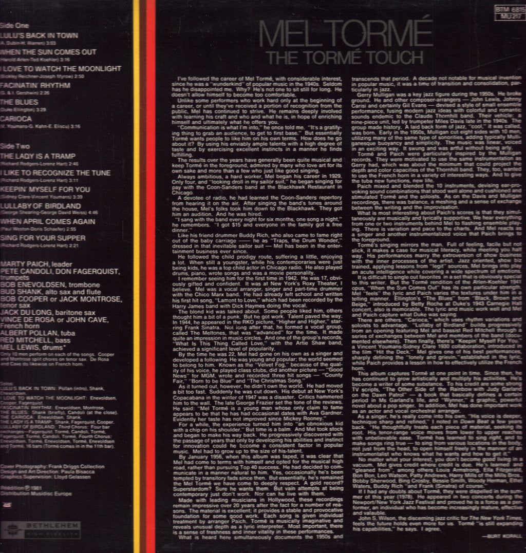 Mel Torme - Torme Touch - Lp