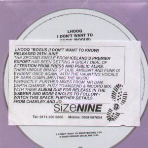 Lhooq - I Don't Want To Know Bogus - Cd