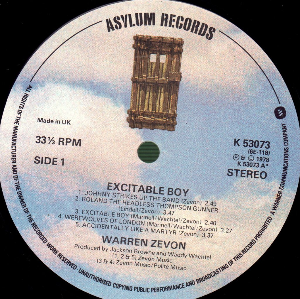Warren Zevon - Excitable Boy - Lp