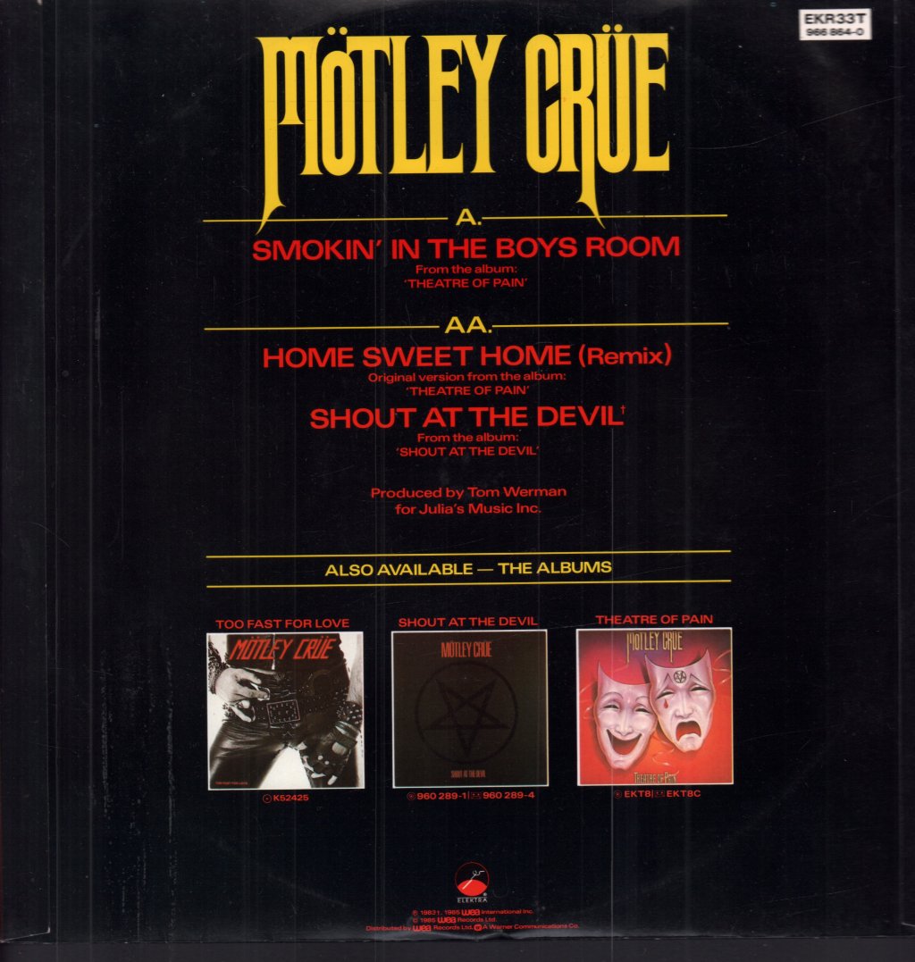 Motley Crue - Smokin In The Boys Room - 12 Inch