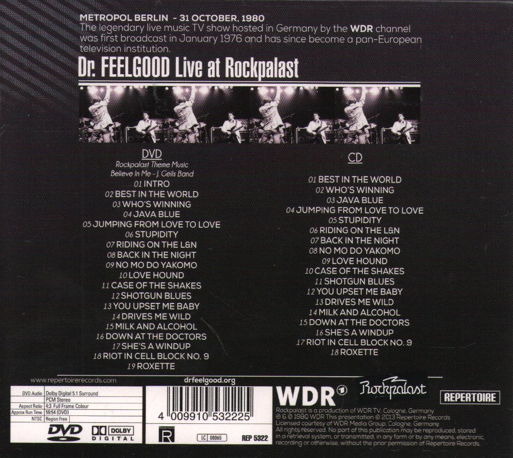 Dr. Feelgood - Live At Rockpalast - Cd Set