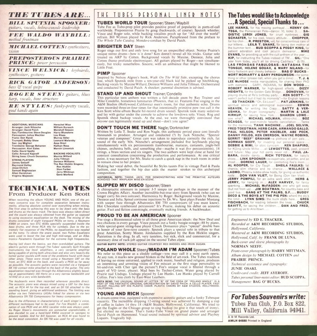 Tubes - Young And Rich - Lp