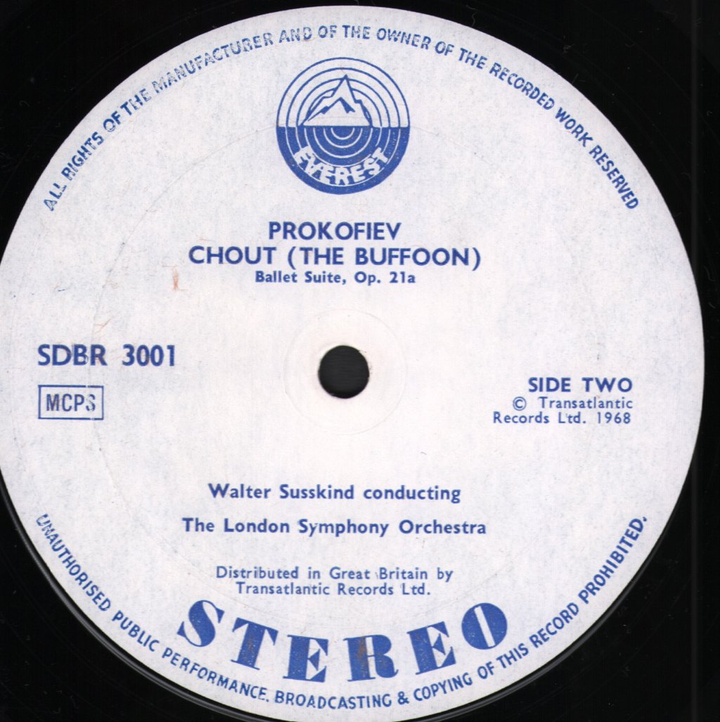 Walter Susskind / London Symphony Orchestra - Prokofiev - Chout "The Buffoon" Ballet Suite, Op. 21a - Lp