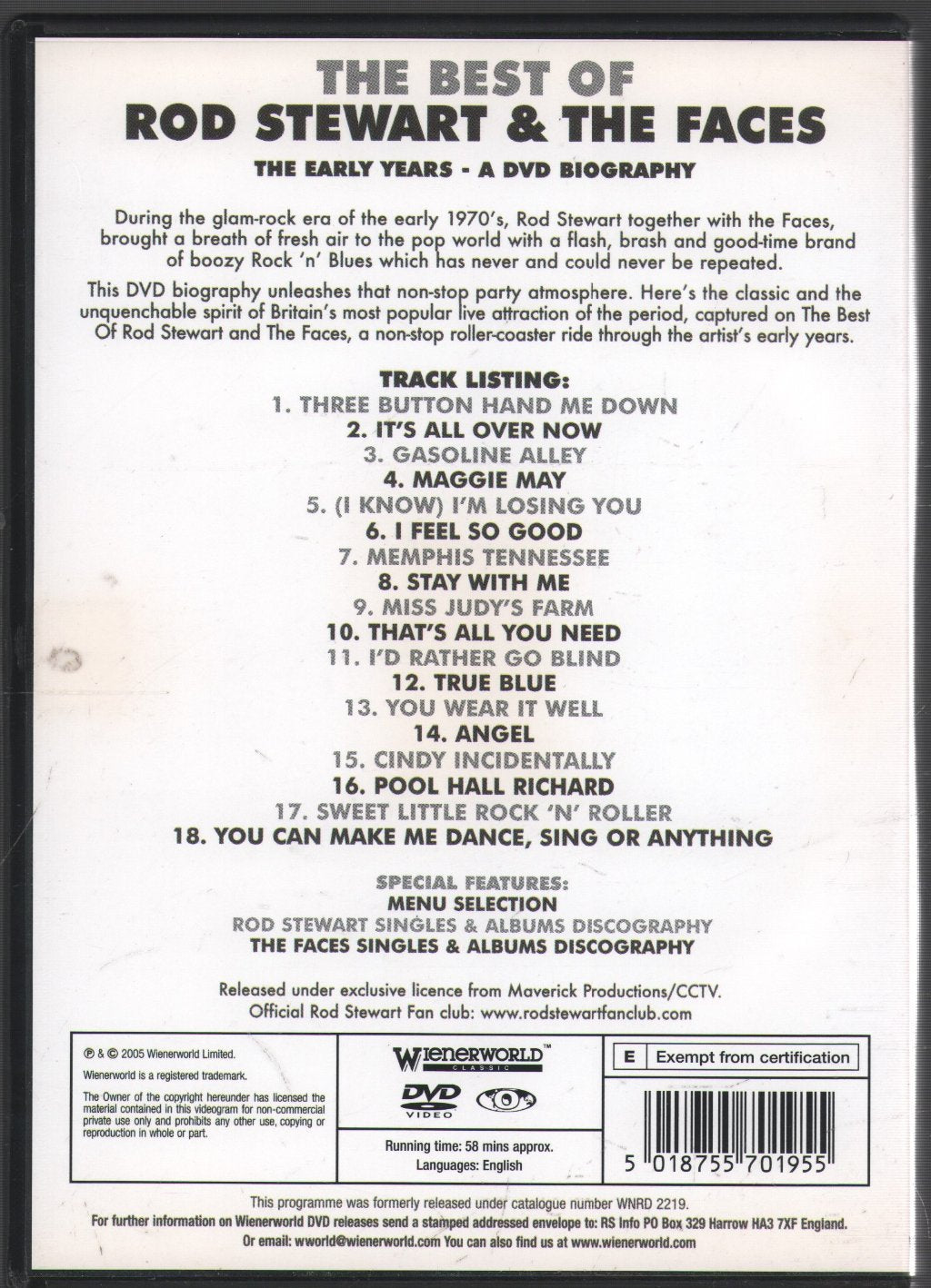 Rod Stewart & The Faces - Best Of Rod Stewart & The Faces, The Early Years - A DVD Biography - Dvd