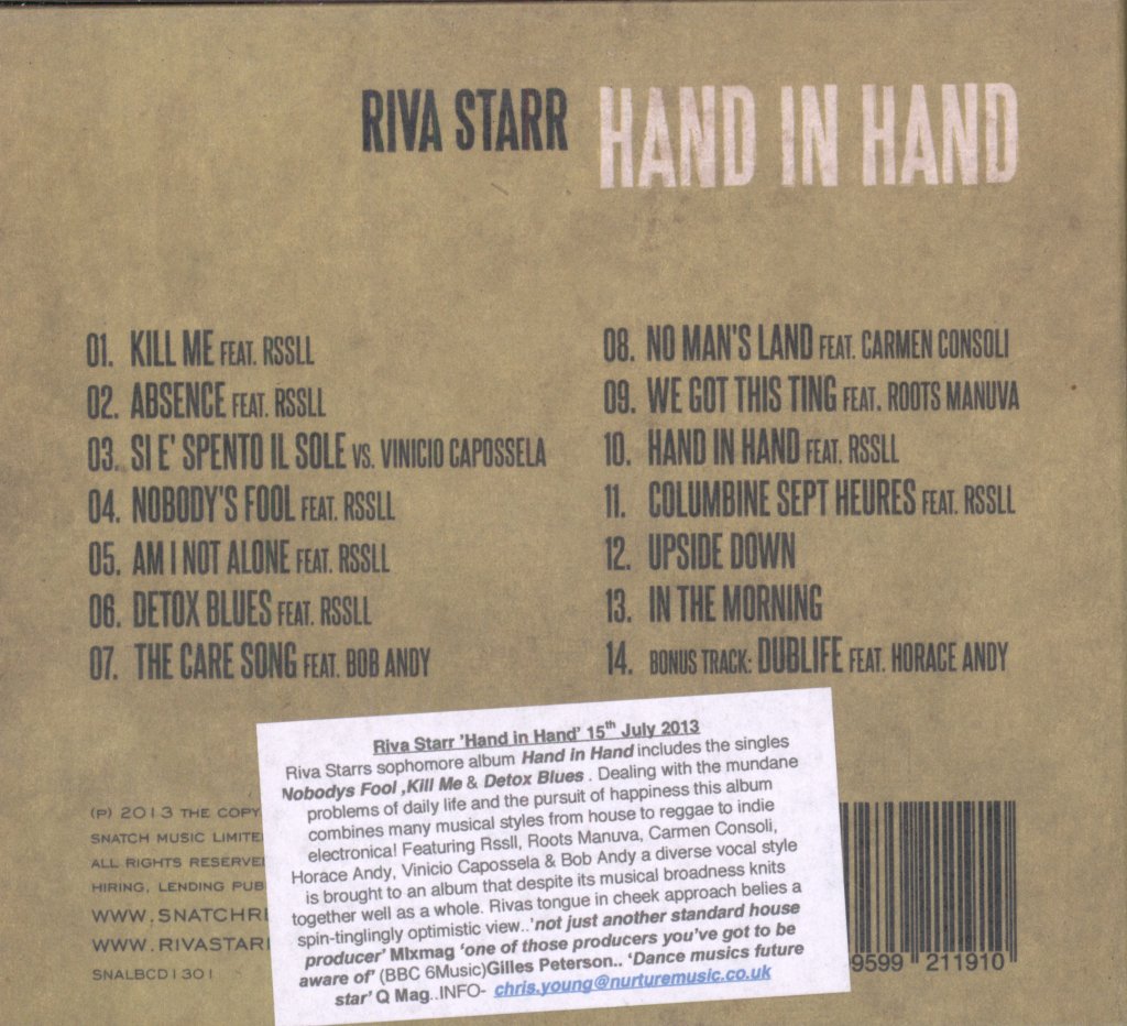 Riva Starr - Hand In Hand - Cd