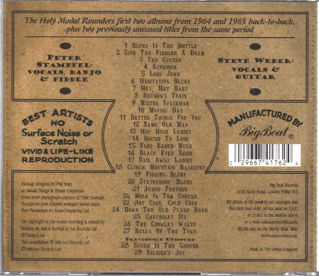 Holy Modal Rounders - Holy Modal Rounders 1 & 2 - Cd
