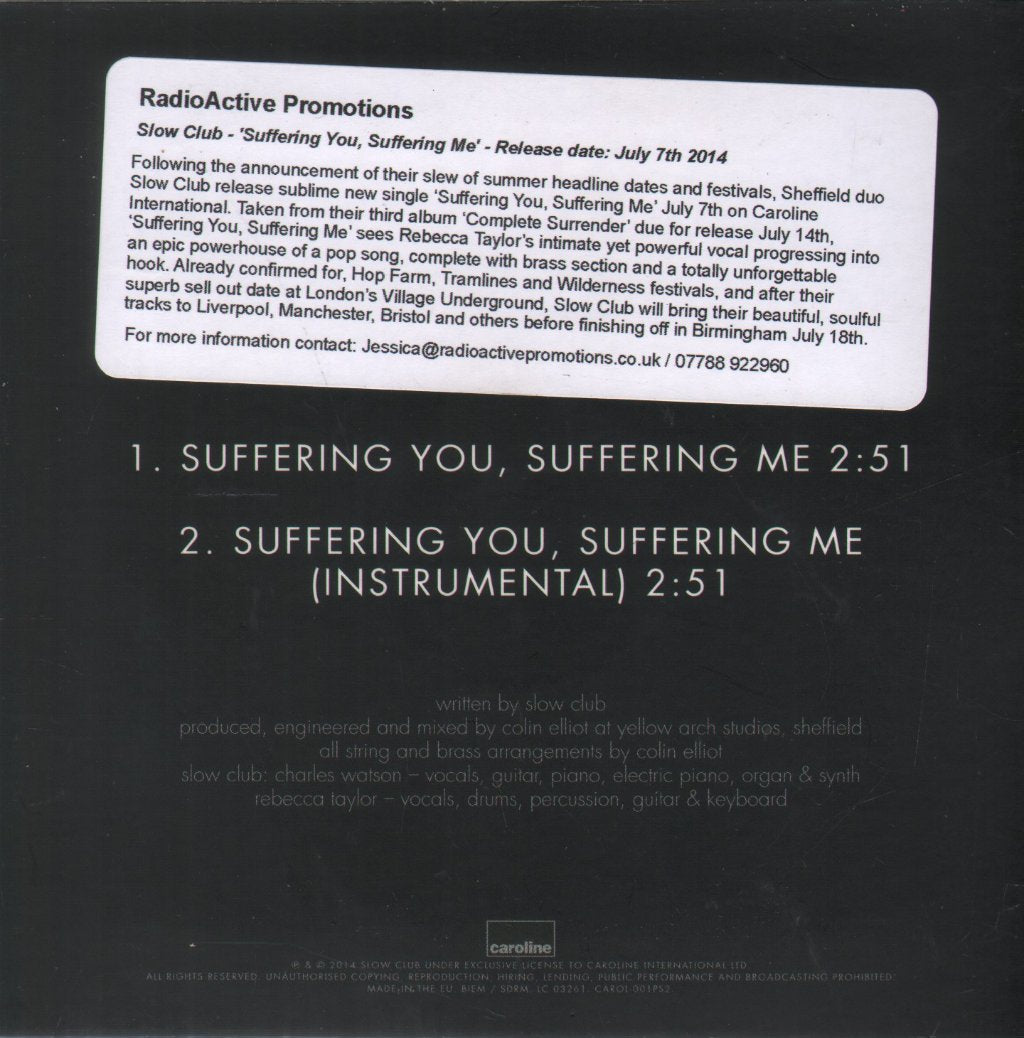 Slow Club (Rebecca Lucy Taylor) - Suffering You Suffering Me - Cdr