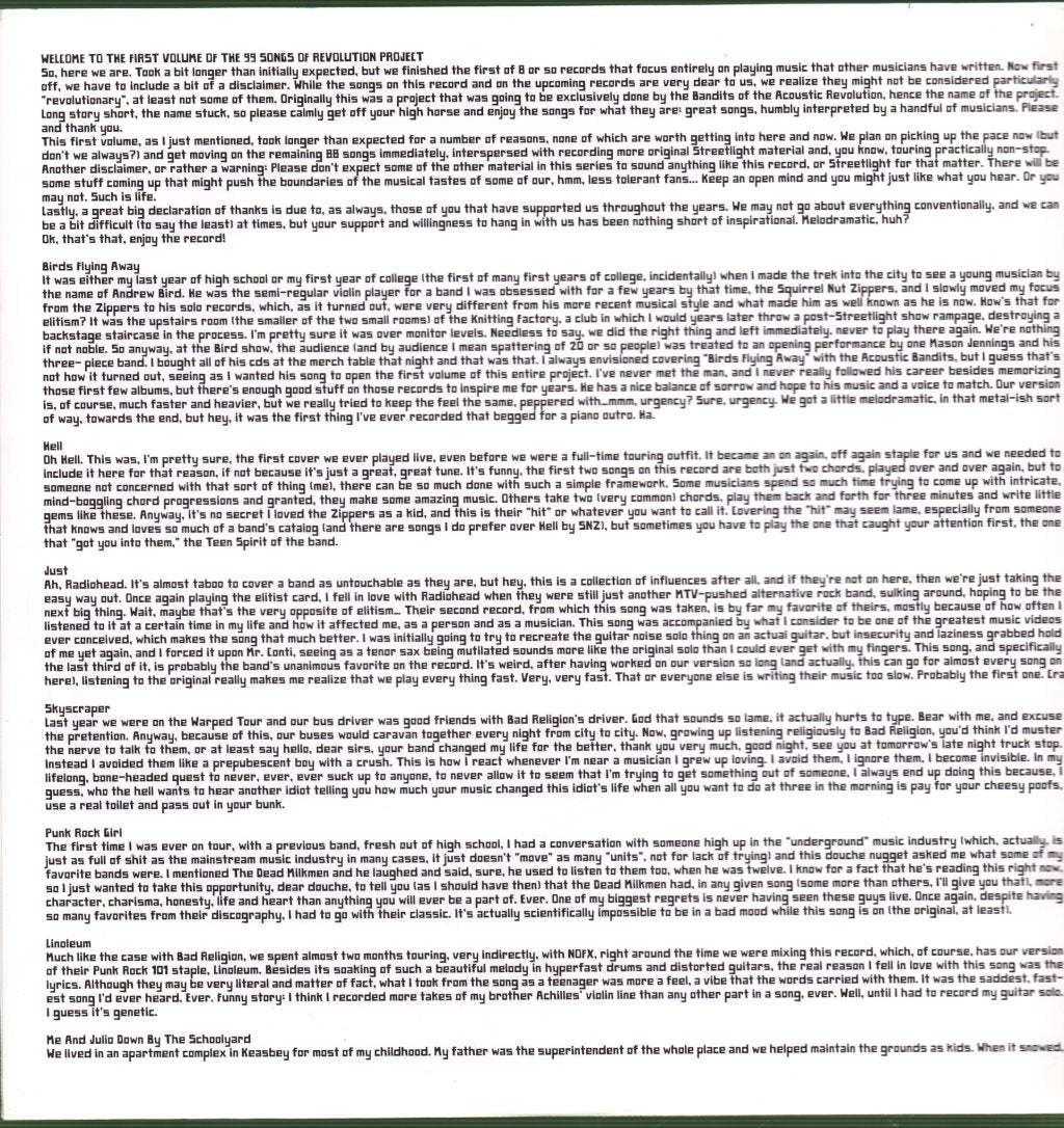 Streetlight Manifesto - 99 Songs Of Revolution: Volume One - Lp