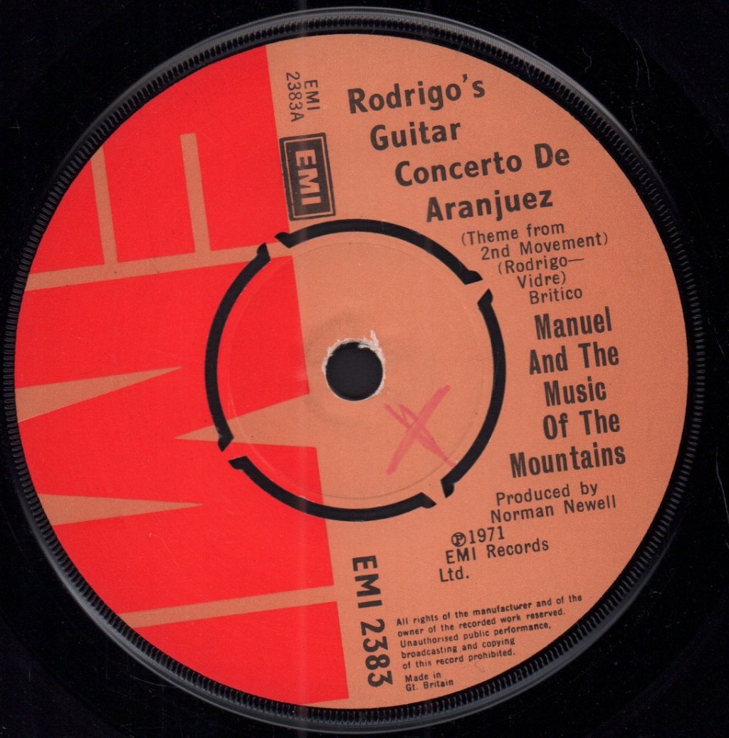 Manuel And The Music Of The Mountains - Rodrigo's Guitar Concerto De Aranjuez - 7 Inch