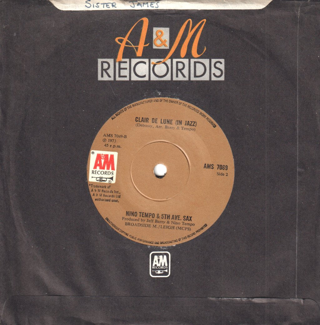 Nino Tempo And 5Th Avenue Sax - Sister James - 7 Inch
