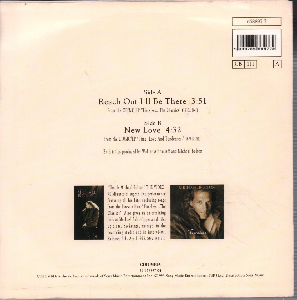 Michael Bolton - Reach Out I'll Be There - 7 Inch