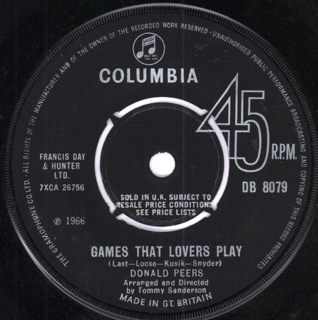 Donald Peers - Games That Lovers Play - 7 Inch