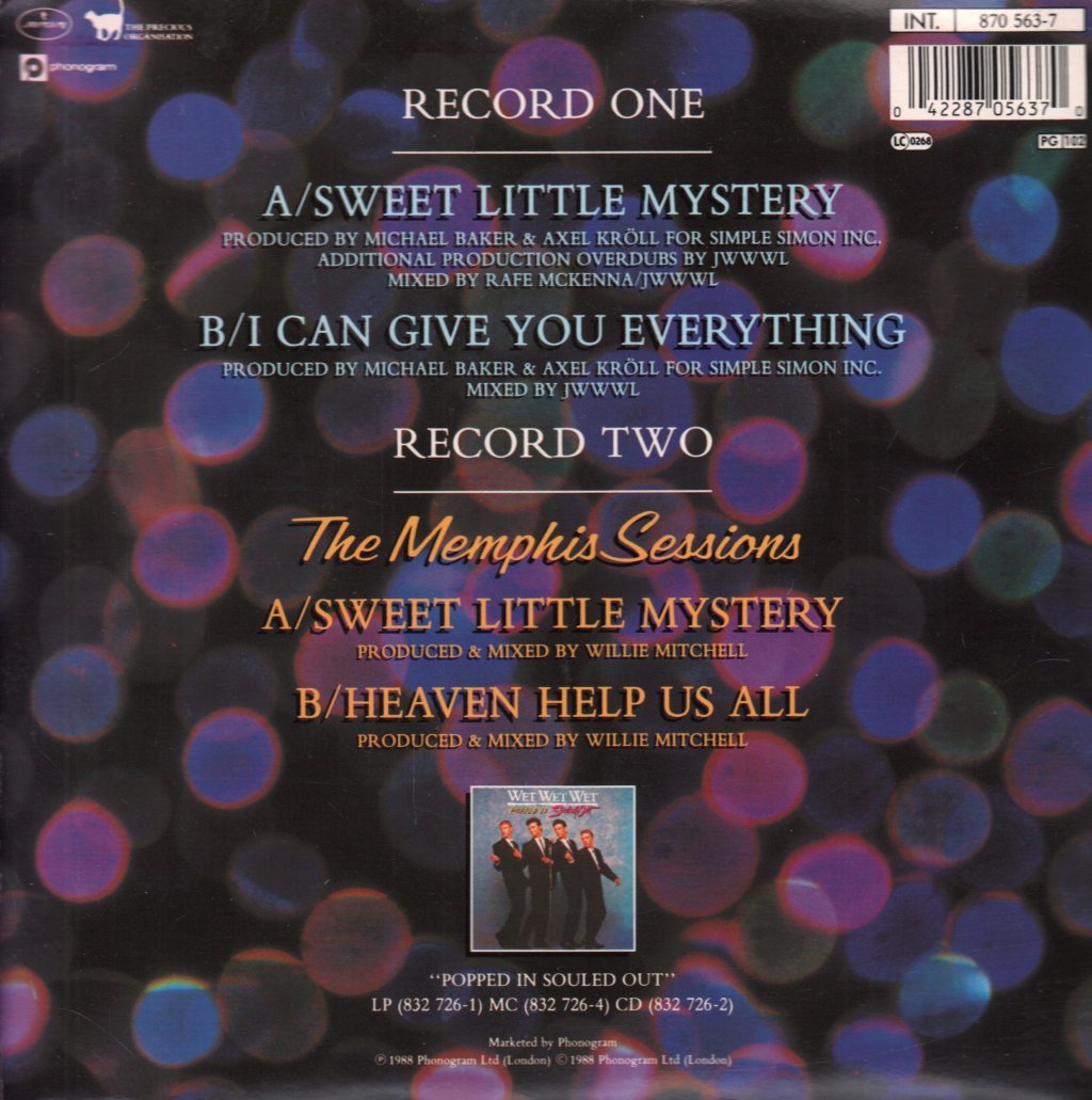 Wet Wet Wet - Sweet Little Mystery - Double 7 Inch