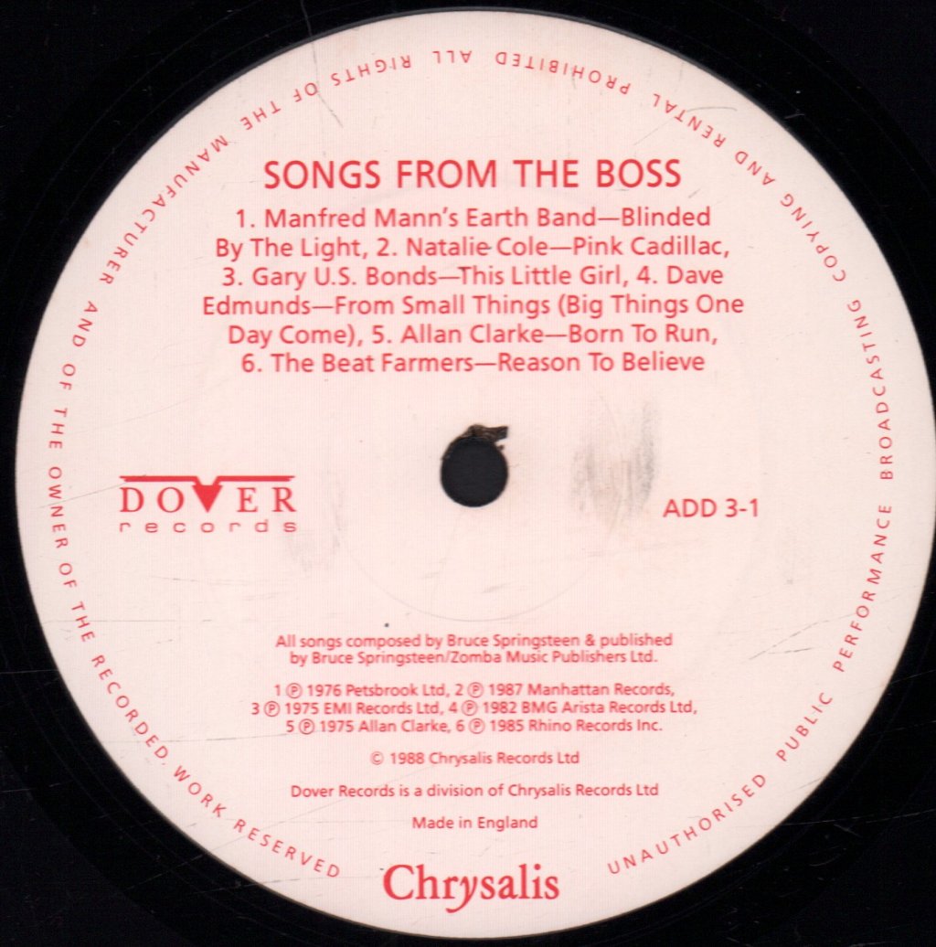 Various Artists - Songs From The Boss (bruce springsteen) - Lp