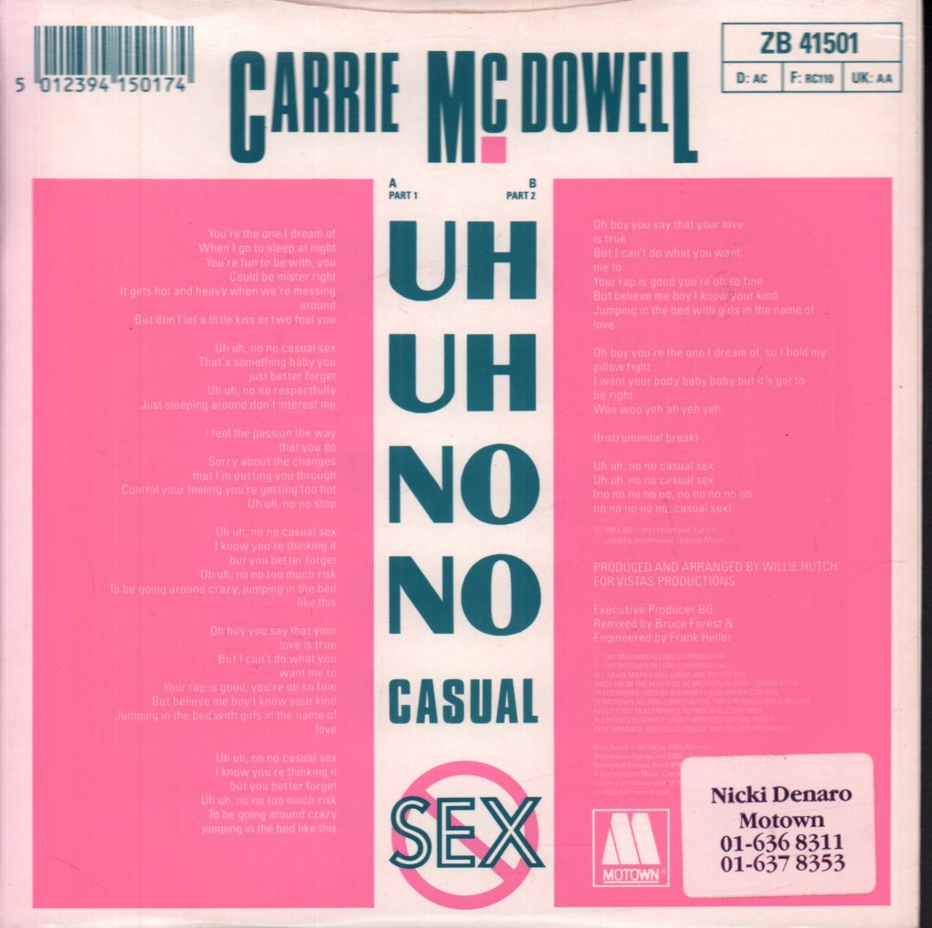 Carrie Mcdowell - Uh Uh No No Casual Sex - 7 Inch