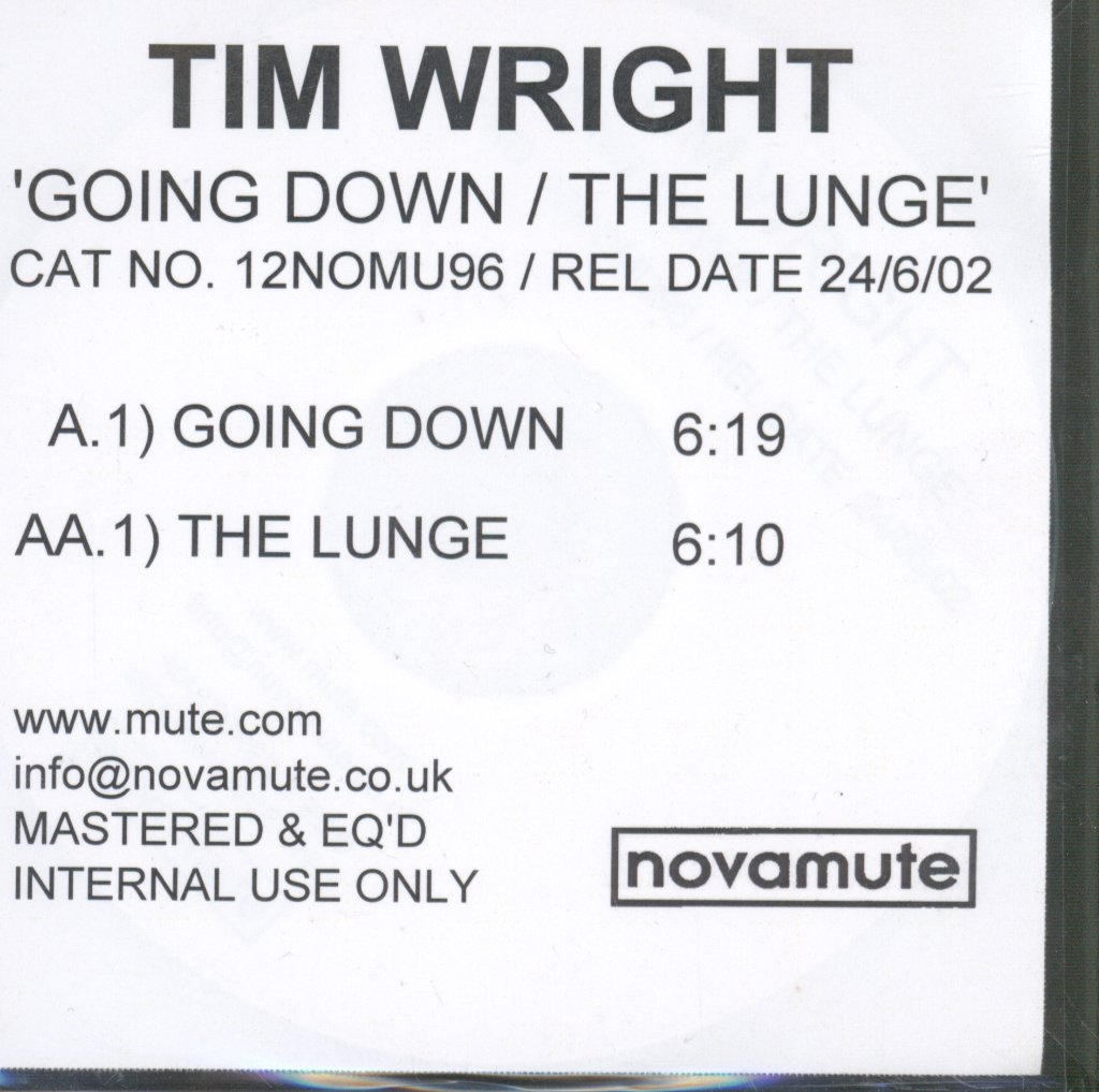 Tim Wright - Going Down / The Lunge - Cdr