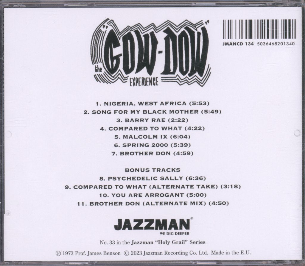 Prof James Benson - Gow-Dow Experience - Cd