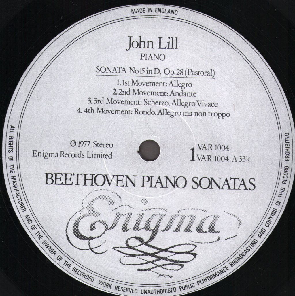 John Lill - Beethoven Piano Sonatas - No. 15 ("Pastoral")  / No. 26 ("Les Adieux") / No.27 - Lp