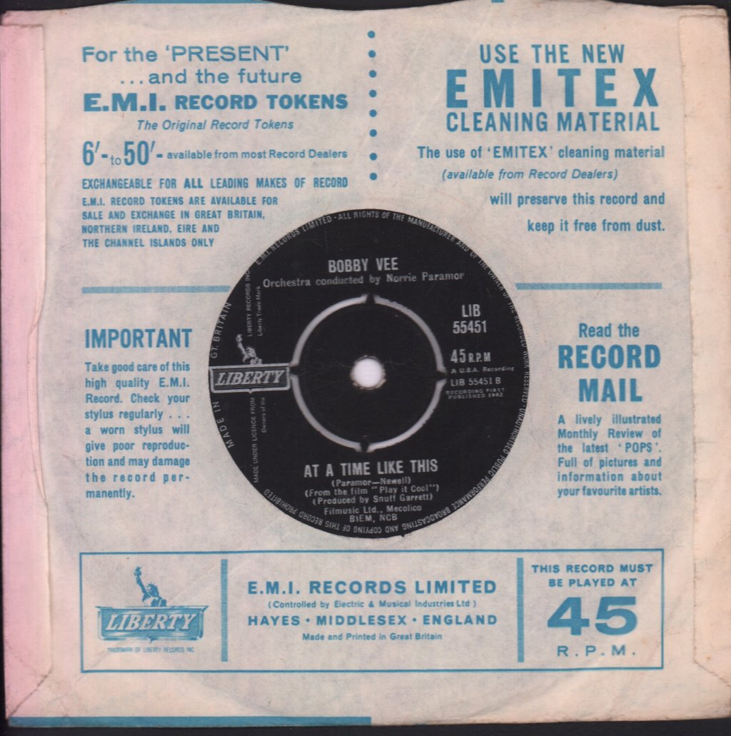 Bobby Vee - Sharing You - 7 Inch