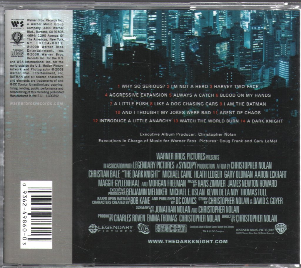 Hans Zimmer - Dark Knight (Original Motion Picture Soundtrack) - Cd
