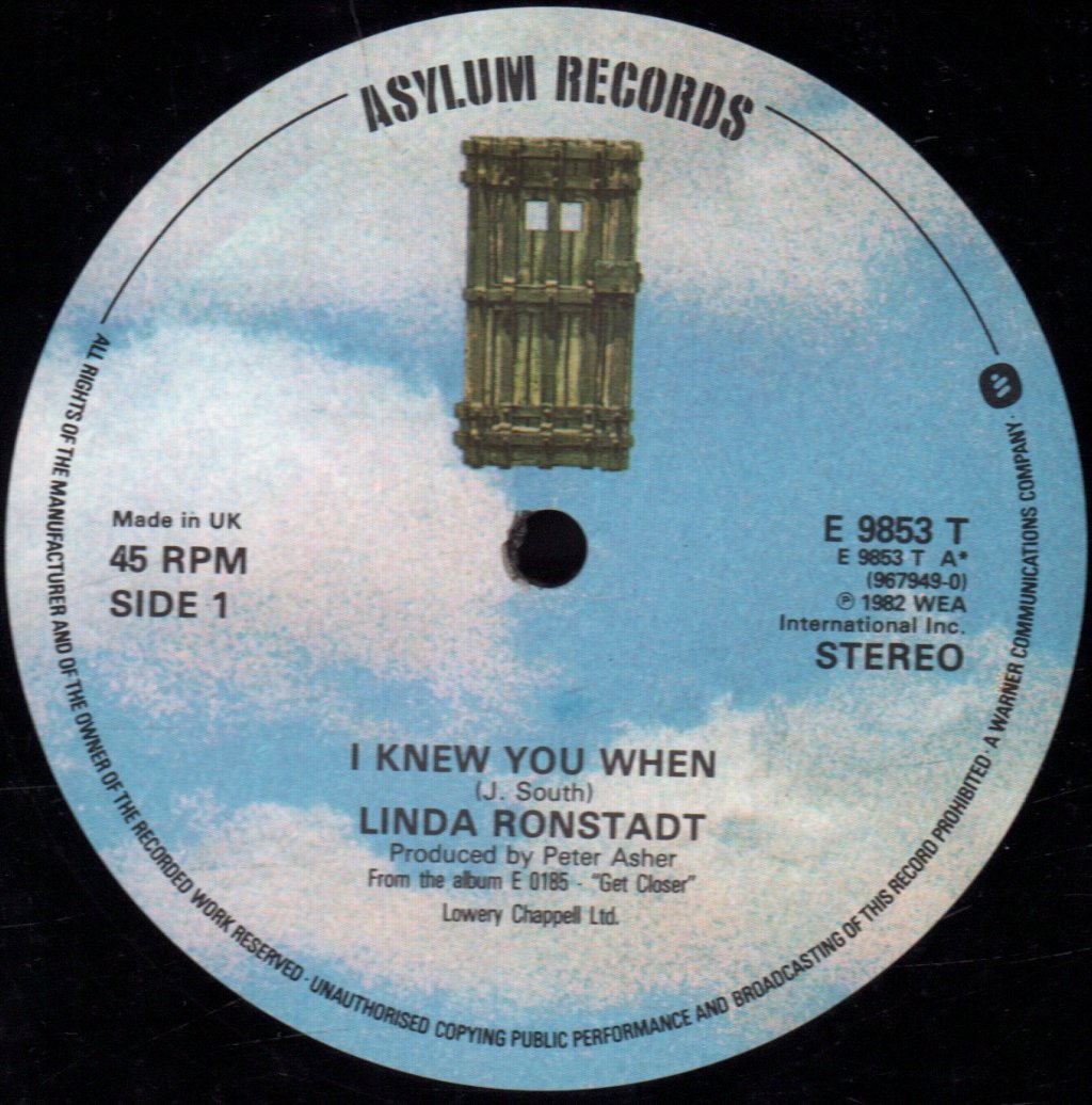 Linda Ronstadt - I Knew You When - 12 Inch