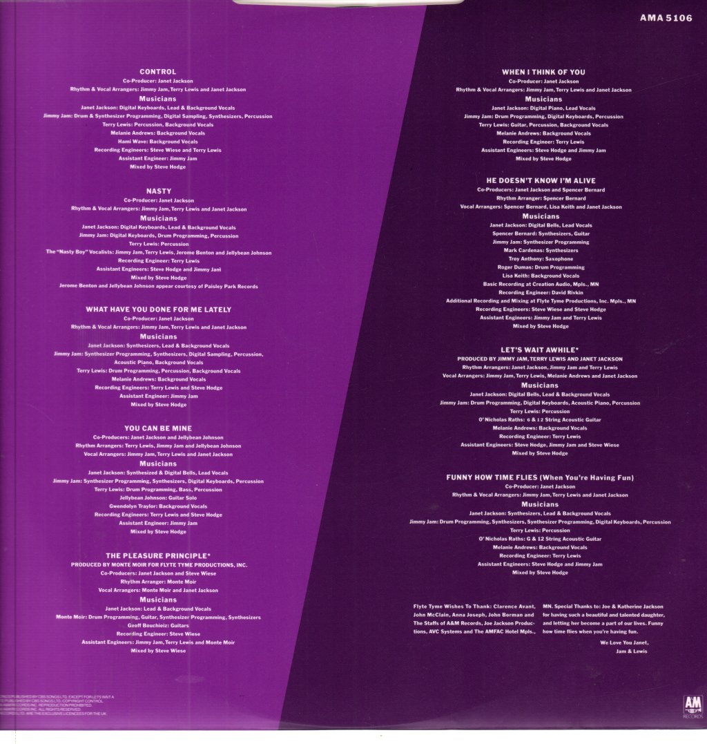 Janet Jackson - Control - Lp