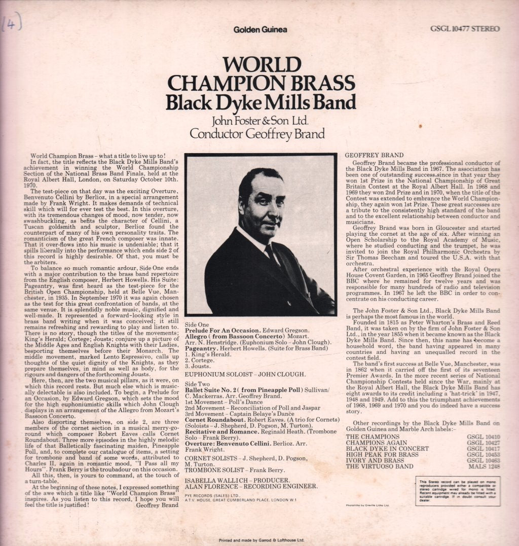 Black Dyke Mills Band - World Champion Brass - Lp