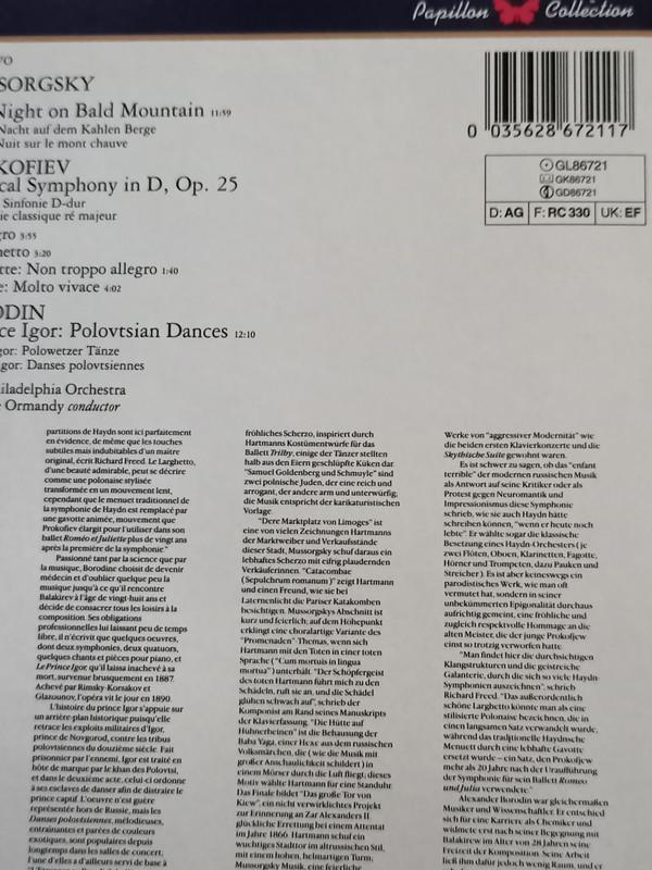 mussorgsky / prokofiev / borodin - Pictures At An Exhibition / a Night On Bald Mountain / Classical Symphony / Polovtsian Dances - Lp