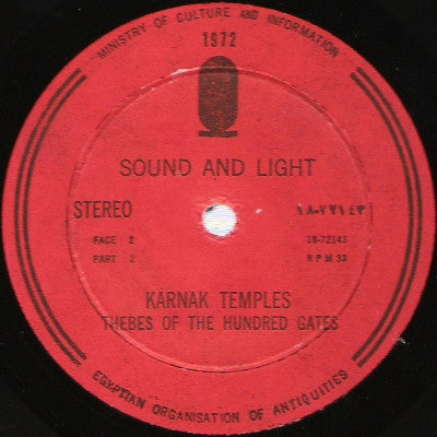 Georges Delerue and Gaston Bonheur - Karnak Temples (Thebes Of The Hundred Gates - Sound And Light) - Double Lp