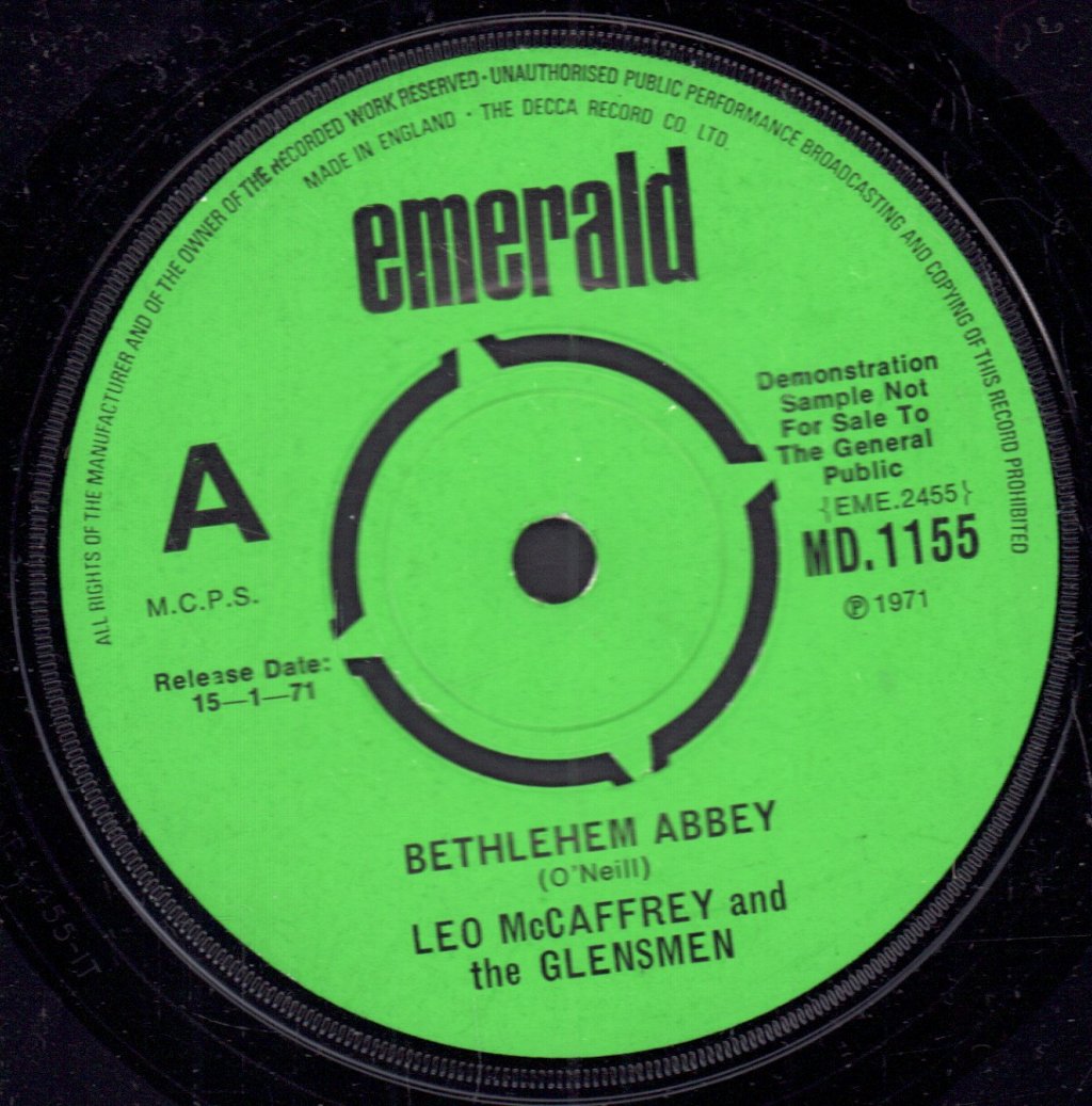 leo mccaffrey and the glensmen - Bethlehem Abbey - 7 Inch