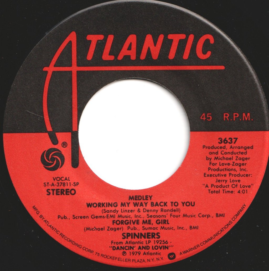 Spinners - Medley: Working My Way Back To You / Forgive Me, Girl - 7 Inch