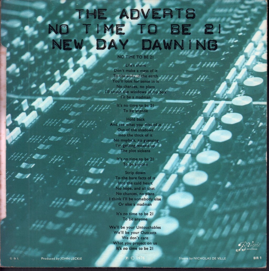 Adverts - No Time To Be 21 - 7 Inch