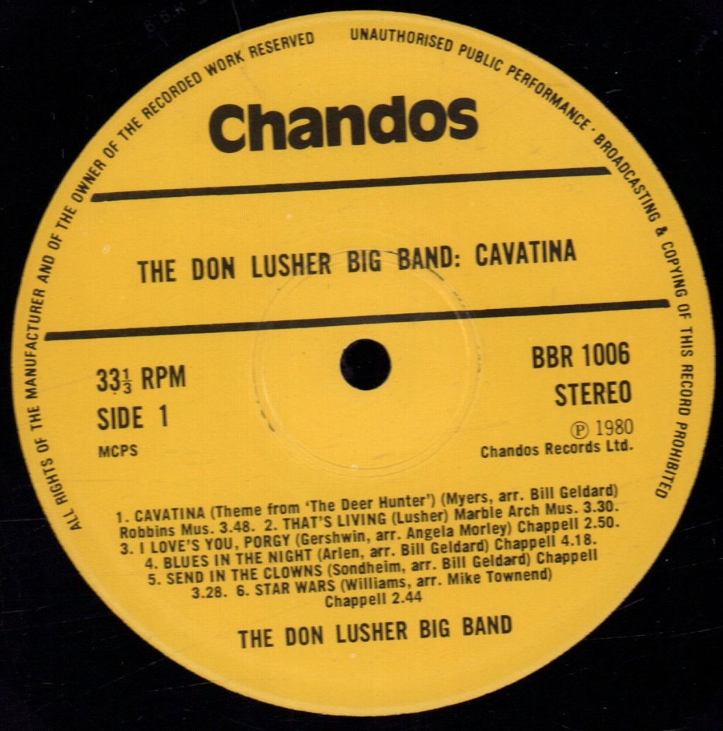 Don Lusher Big Band - Cavatina (Theme From 'The Deer Hunter') - Lp
