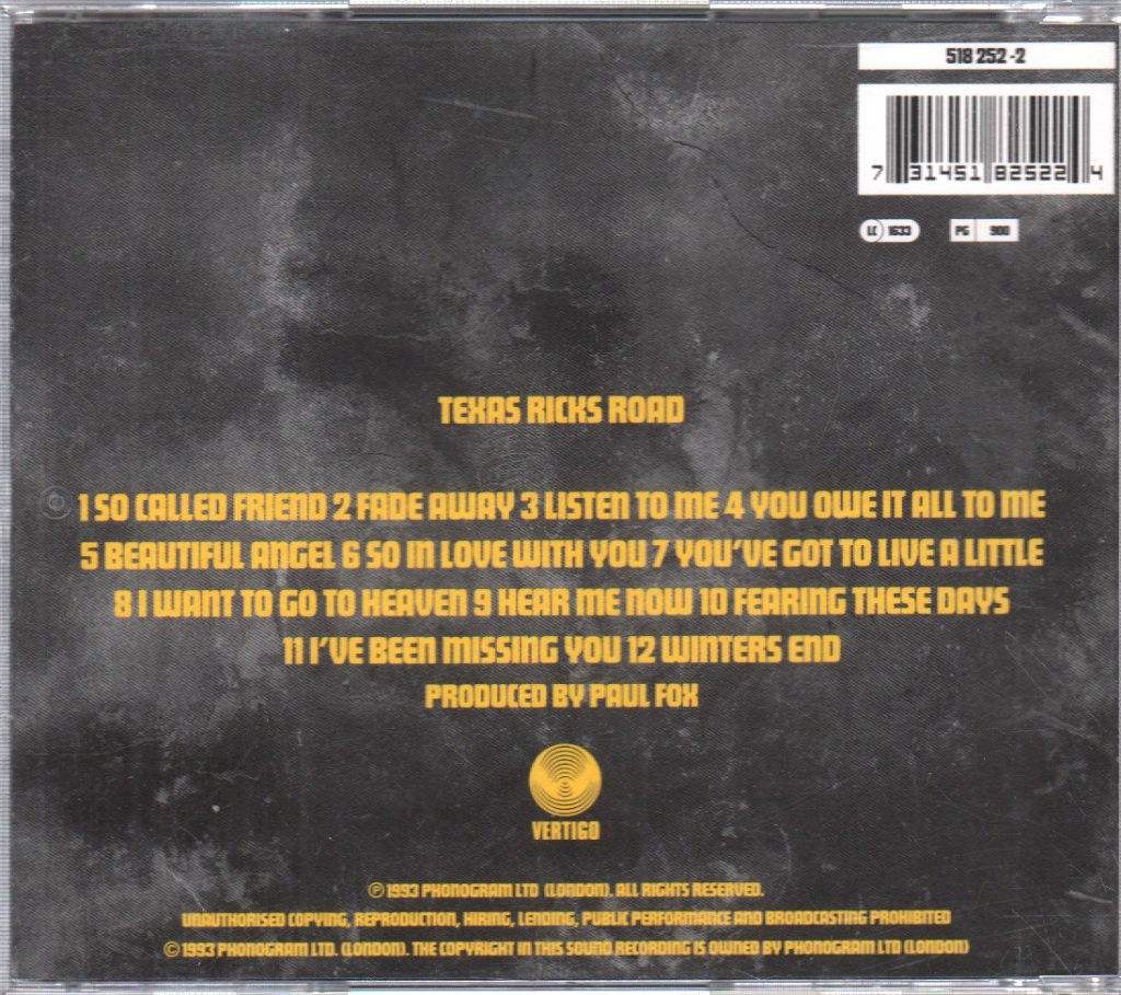 Texas - Ricks Road - Cd