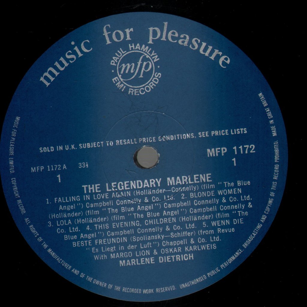 Marlene Dietrich - Legendary Marlene - Lp
