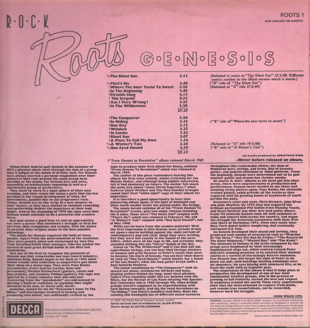 Genesis - Rock Roots - Lp